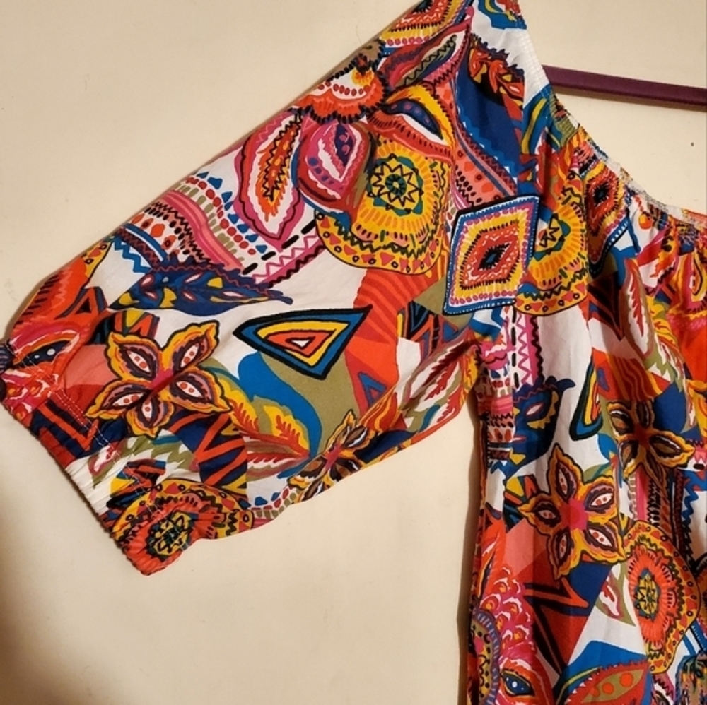Arabella Bright Floral Tunic Top Shirt Women Size 3X Plus Size Pre-owned - Picture 10 of 12